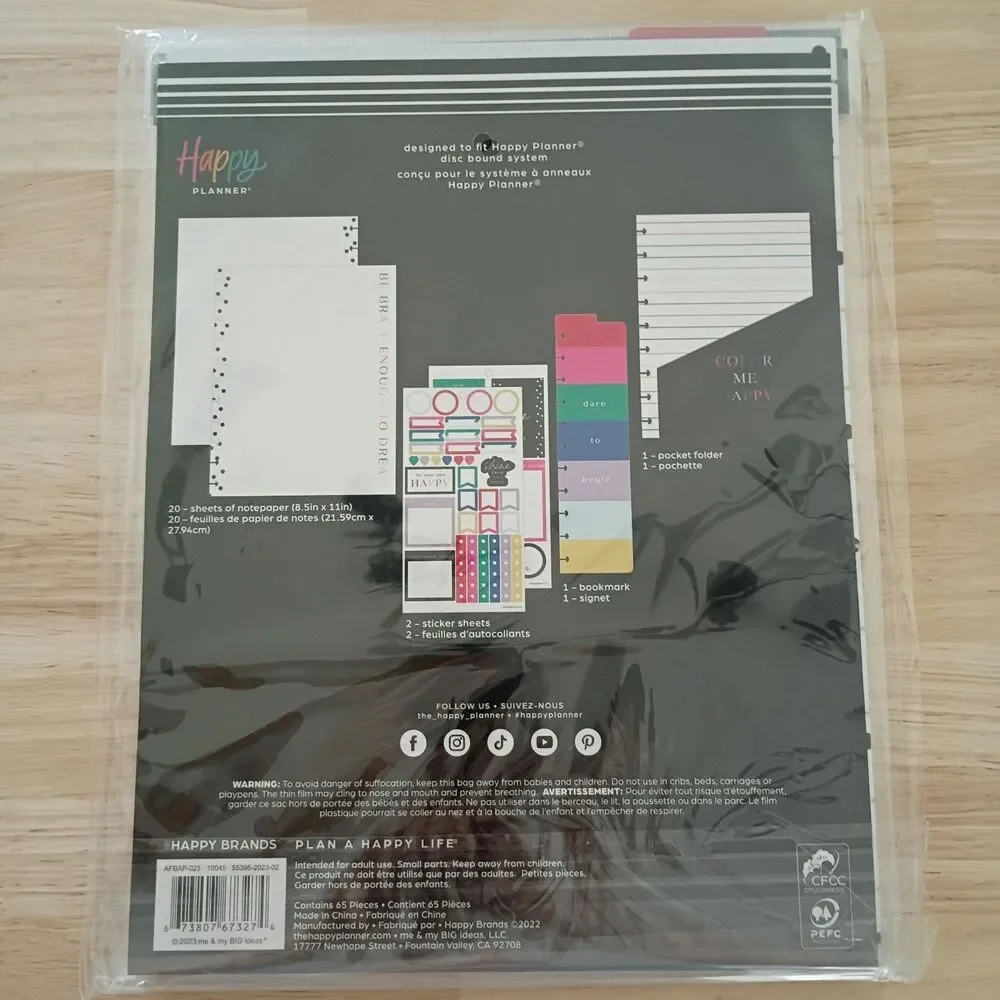 NEW Color Me Happy The Happy Planner Big Accessories 2 Count Pack